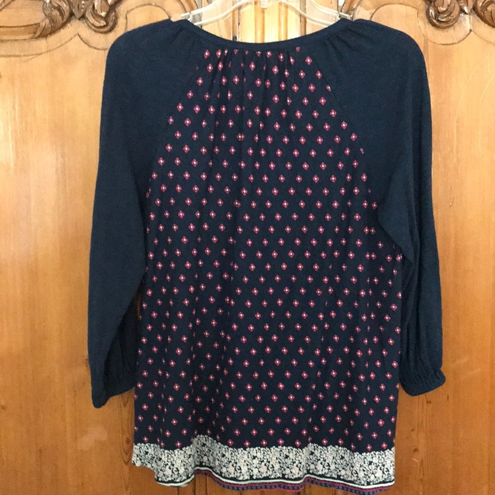 Vintage America Peasant Style Print Top - Picture 3 of 8
